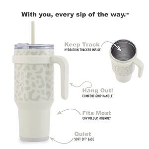 Reduce Slim Cold1 Tumbler NWOT - Insulated Stainless Steel 40oz, Snow Leopard